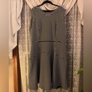 Tommy Hilfiger Navy and White Gingham Midi Dress